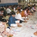 Devotees doing puja at the ashram